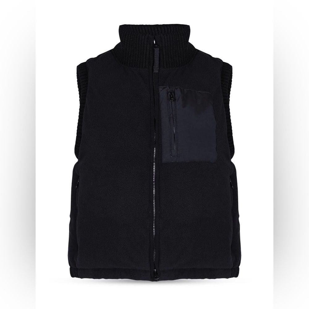 Sweaty Betty Black Fleece Zip-Up Vest